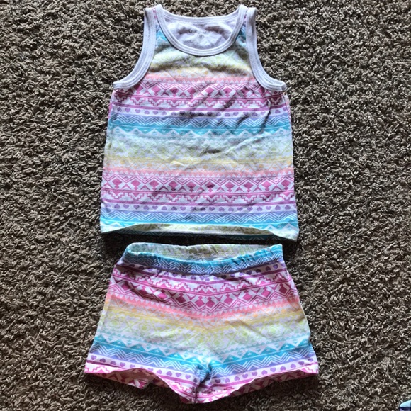 Garanimals Other - Garanimals Rainbow Aztec Pattern Matching Shorts & Tank Top